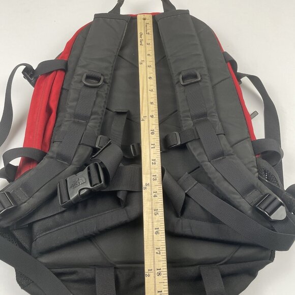 Vintage The North Face Backpack Hike Travel School Padded Waist Chest Clip Red - Picture 3 of 14